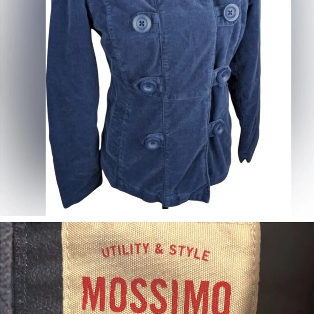 Mossimo Supply Co Blue Pea Coat Double-Breasted